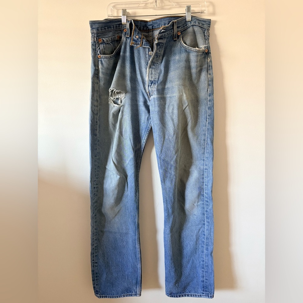 Light Blue Men's Distressed Jeans